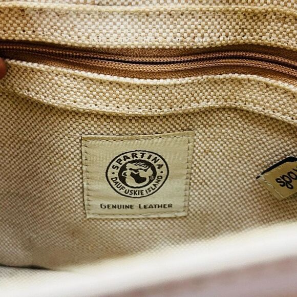 Spartina 449 Nude Cream Leather Shoulder Bag Purse - Picture 13 of 16